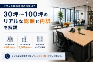 オフィス移転費用の相場は？｜30坪〜100坪のリアルな総額と内訳を解説