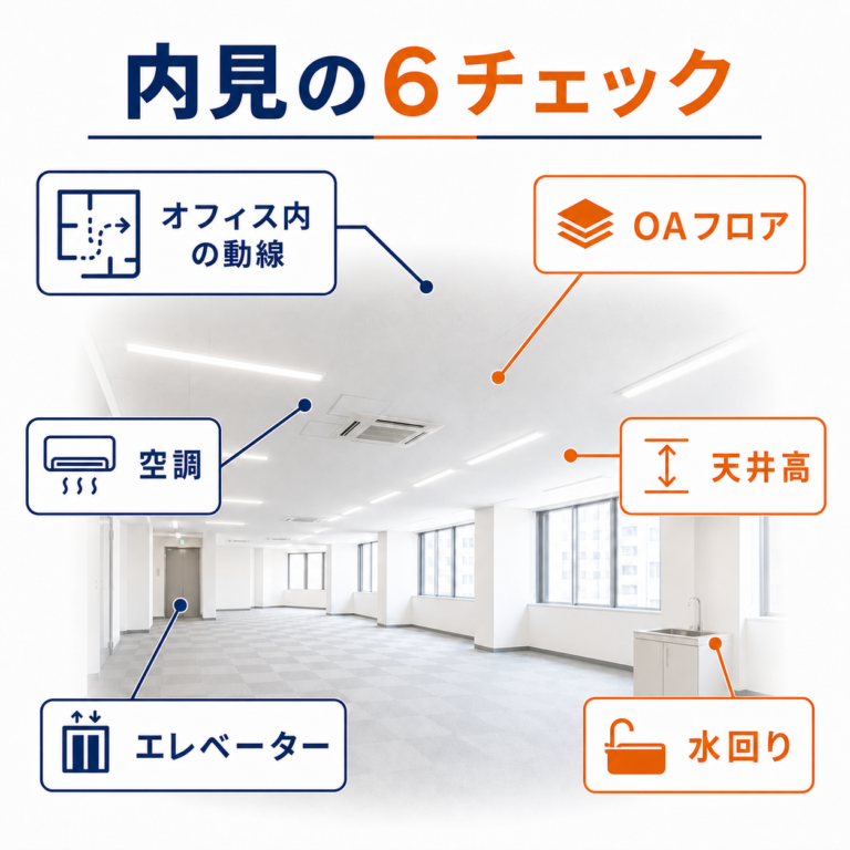 オフィス内見で確認する動線、OAフロア、空調、天井高、エレベーター、水回り