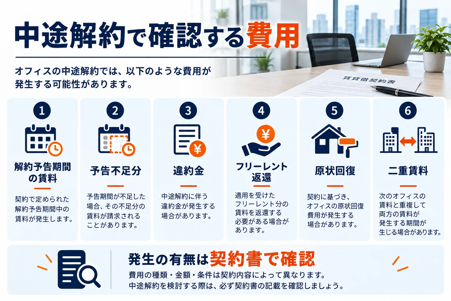 中途解約で確認する費用