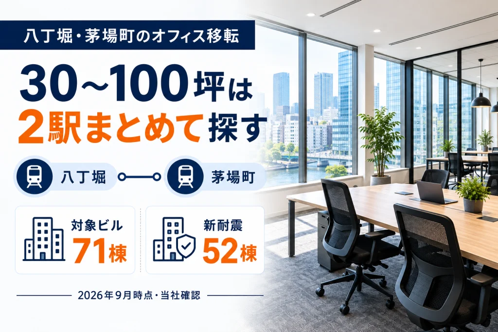 八丁堀・茅場町の30〜100坪オフィス移転ガイド