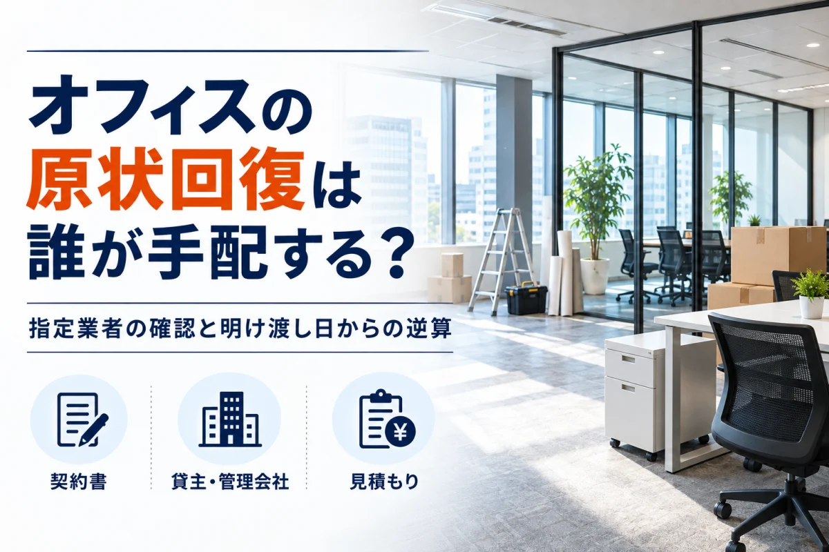 オフィスの原状回復は誰が手配する？｜指定業者の確認と明け渡し日からの逆算
